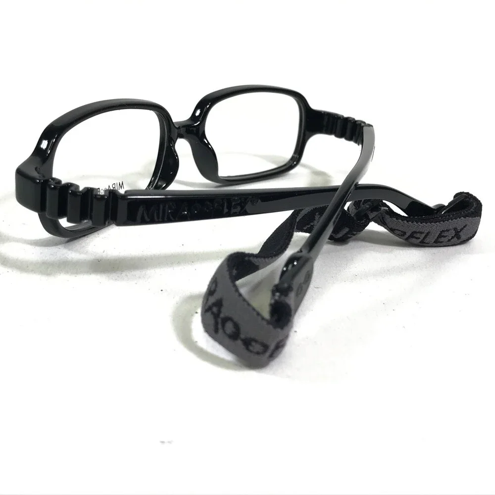 Miraflex Kids Goggles Eyeglasses Frames TERRYSIX C.J Black Rectangle 46-16-125